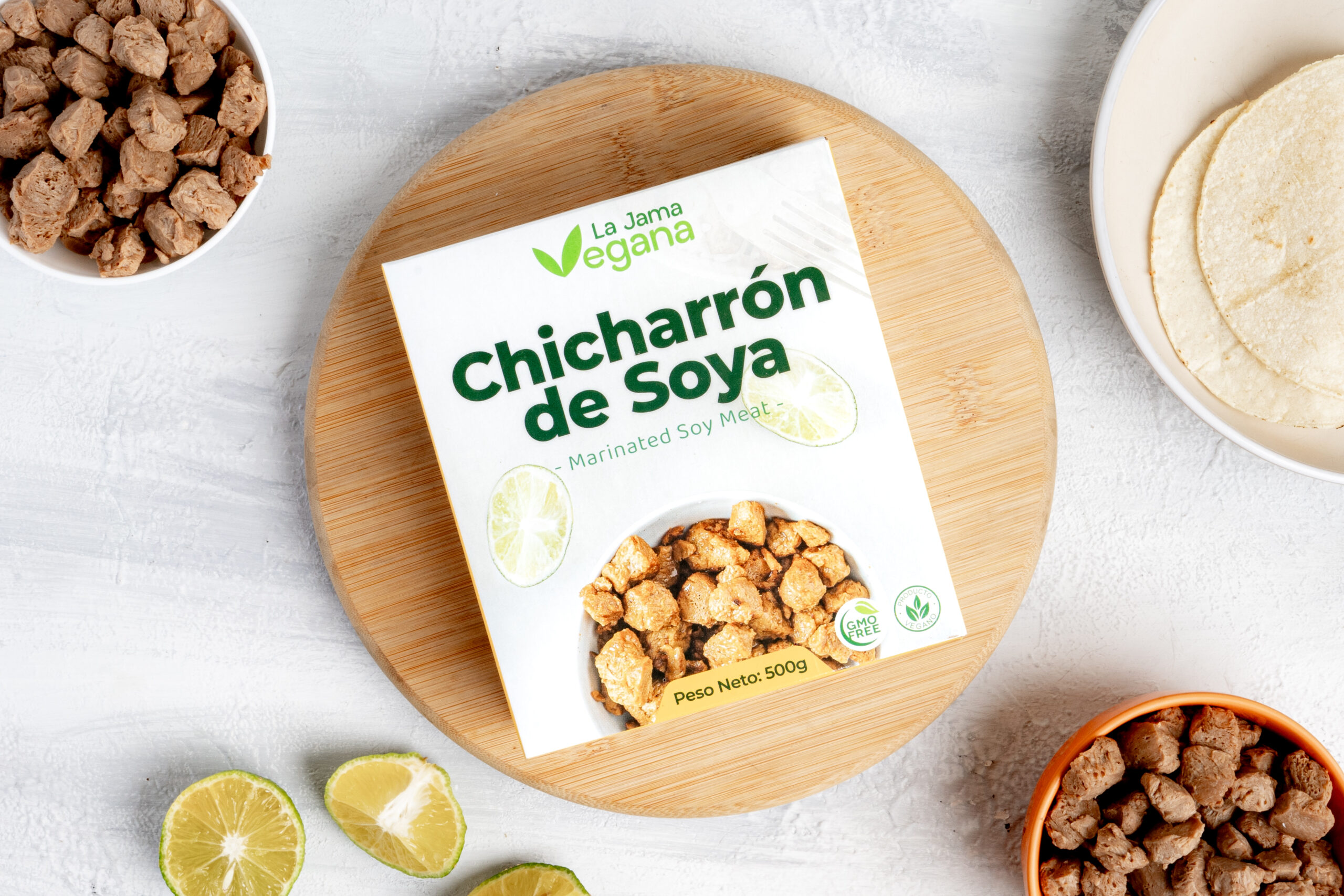 Chicharrón de soya marinado